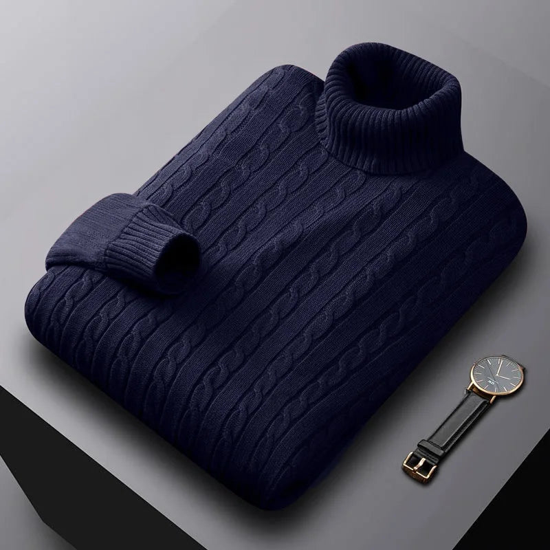 Cable-Knit Turtleneck Sweater | Warm & Stylish | Classic Fit