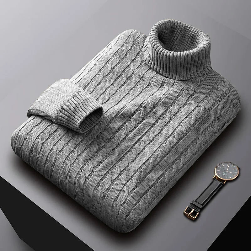 Cable-Knit Turtleneck Sweater | Warm & Stylish | Classic Fit