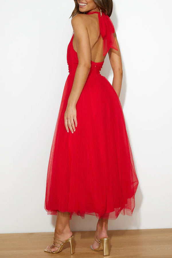 Halter Tulle Dress | Elegant & Flowy | Perfect for Special Occasions