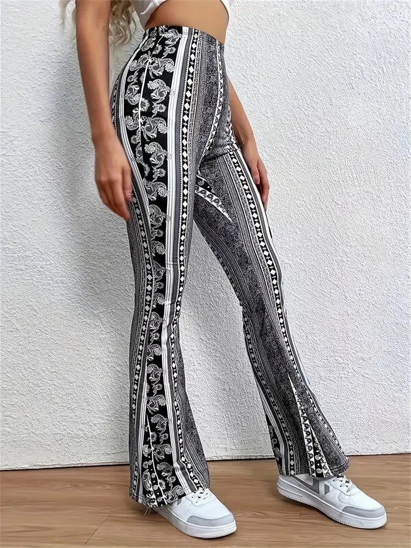 Boho Flare Pants | High Waist | Retro Chic