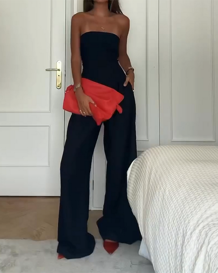 Strapless Wide-Leg Jumpsuit | Elegant & Chic | Evening Ready