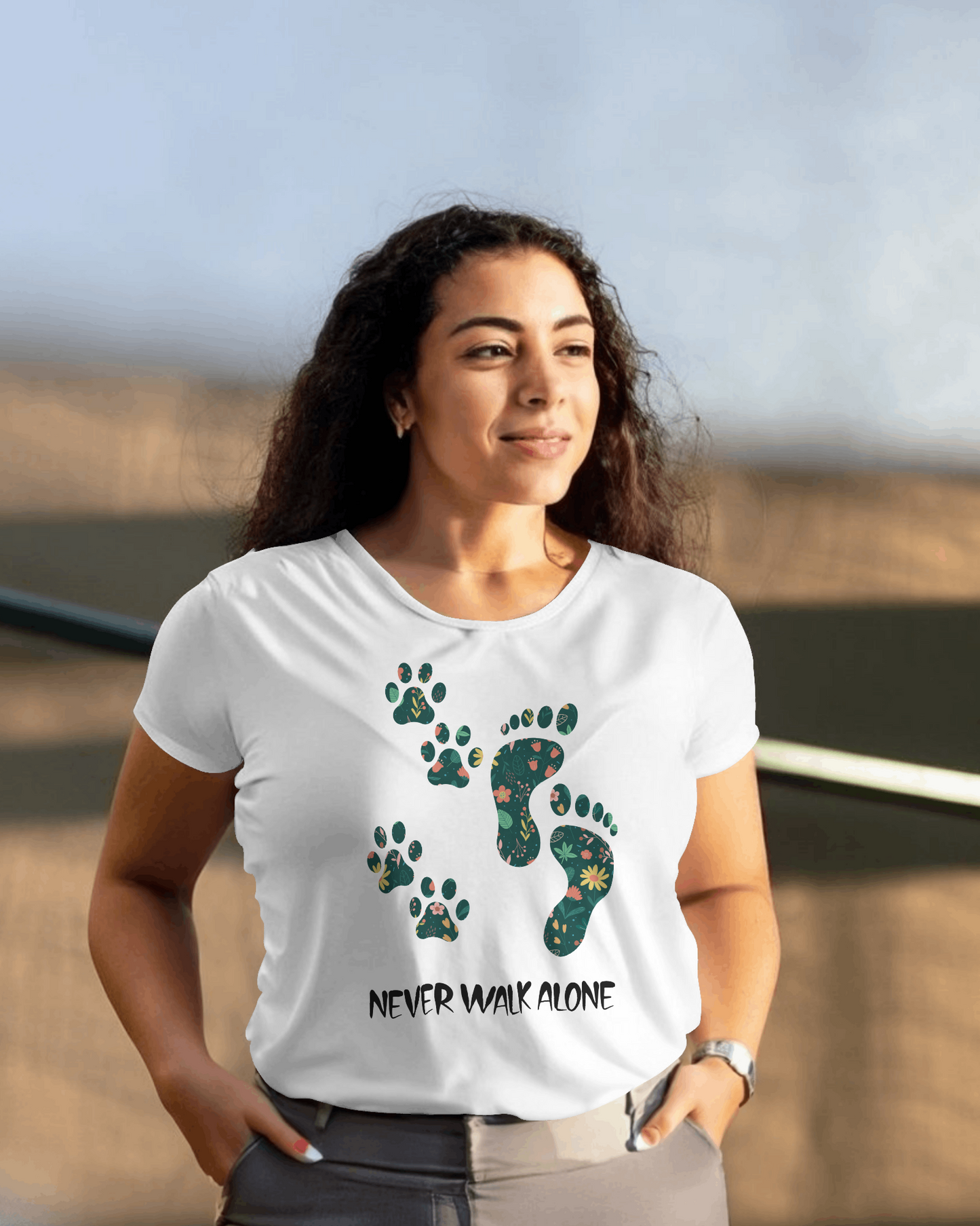 Never Walk Alone T-Shirt | Pet Lovers | Casual & Comfortable