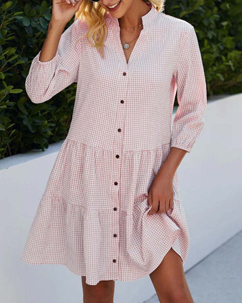 Gingham Button-Down Dress | Casual Chic | Lightweight & Breezy