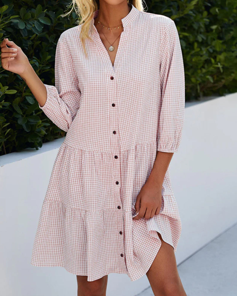 Gingham Button-Down Dress | Casual Chic | Lightweight & Breezy