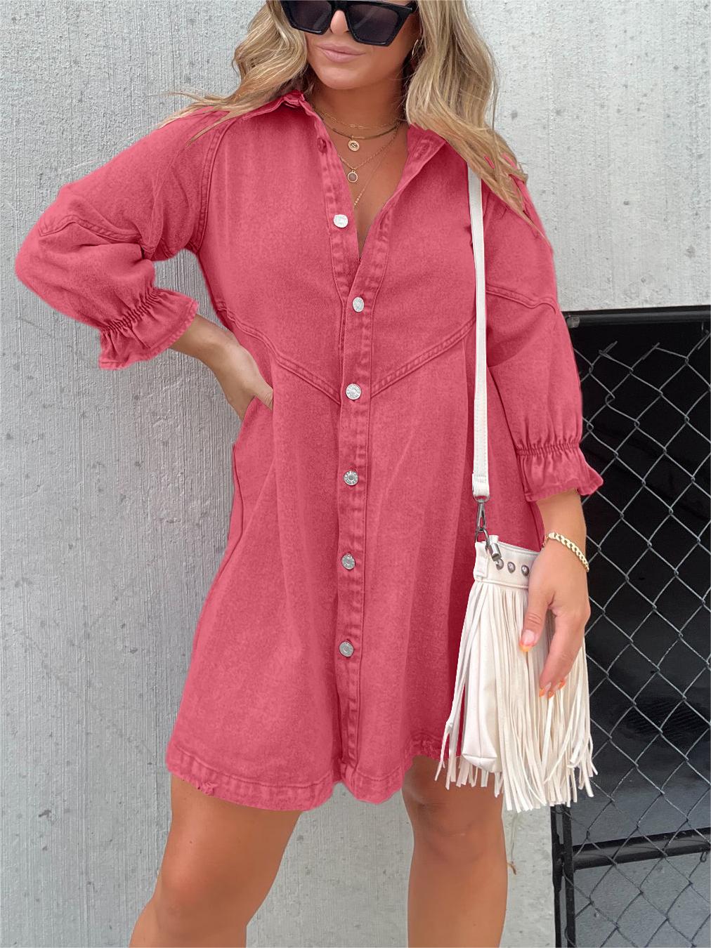 Denim Shirt Dress | Casual & Chic | Button-Down Style