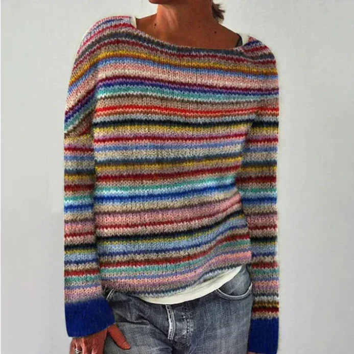 Striped Knit Sweater | Cozy | Vibrant & Stylish