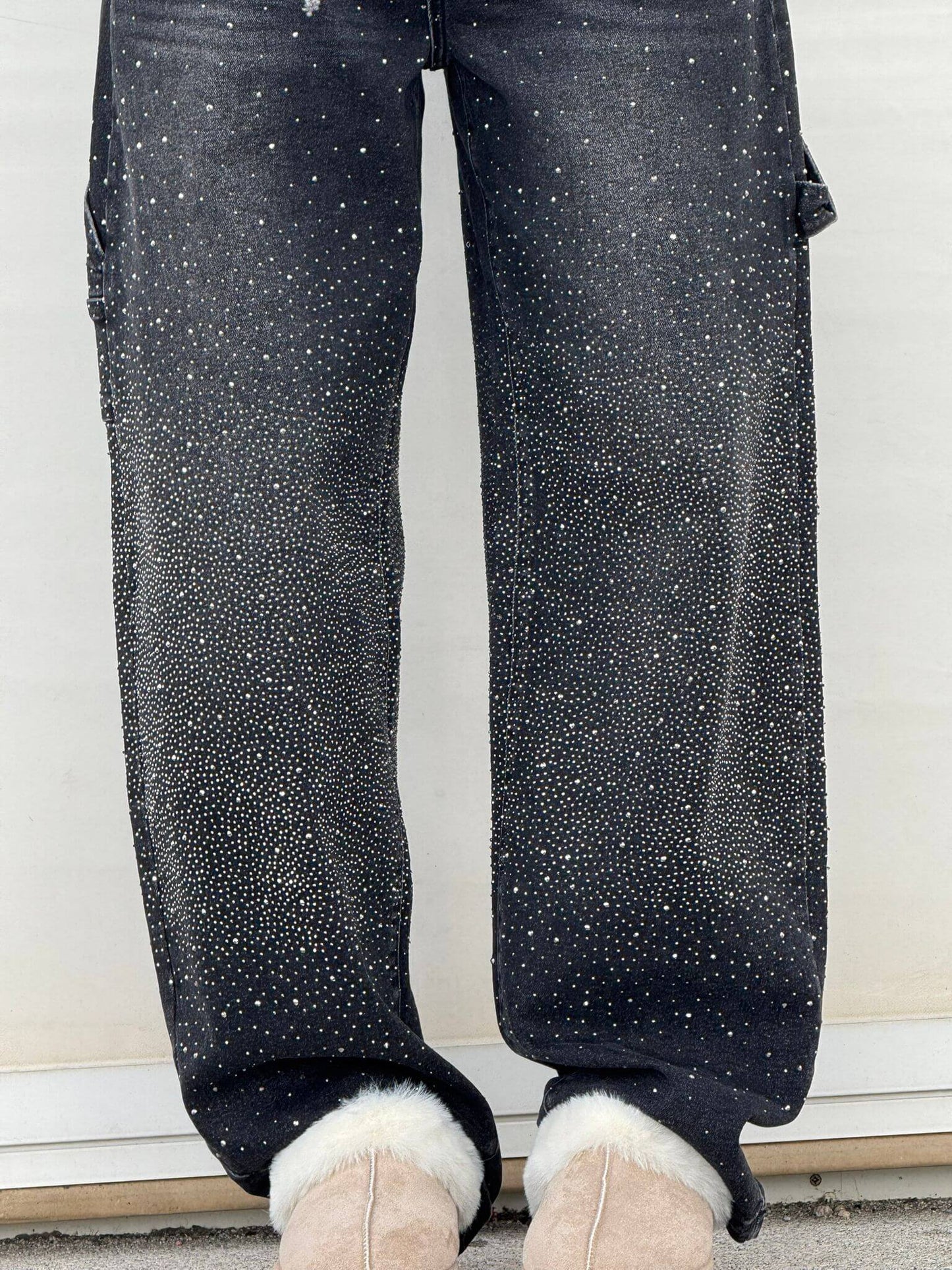 Glitter Wide-Leg Jeans | High-Waisted | Sparkling Denim