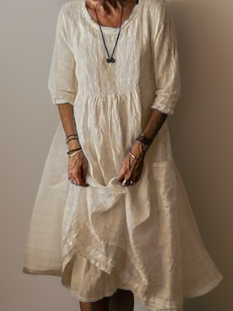 Linen Midi Dress | Elegant | Breezy & Timeless