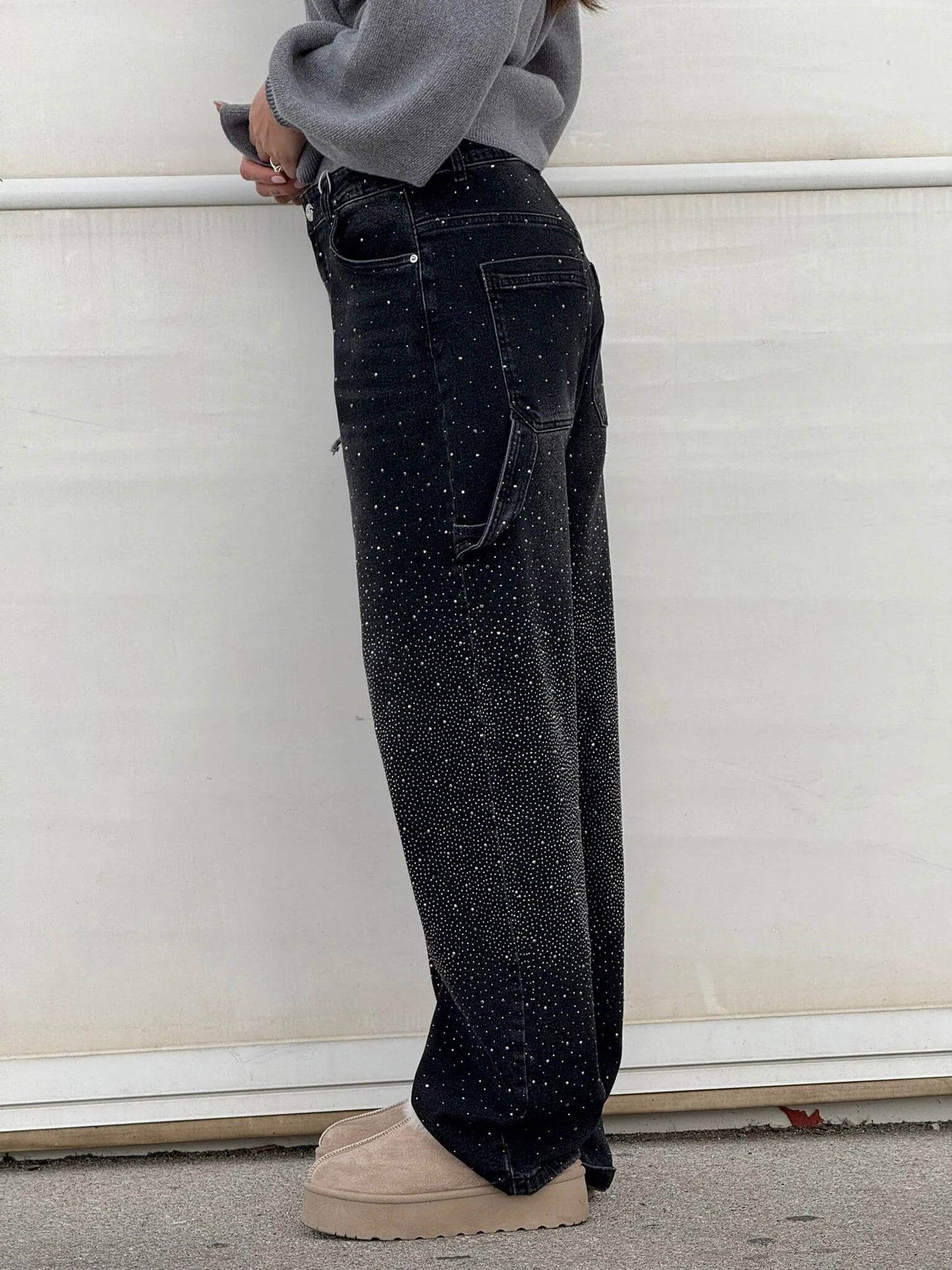 Glitter Wide-Leg Jeans | High-Waisted | Sparkling Denim