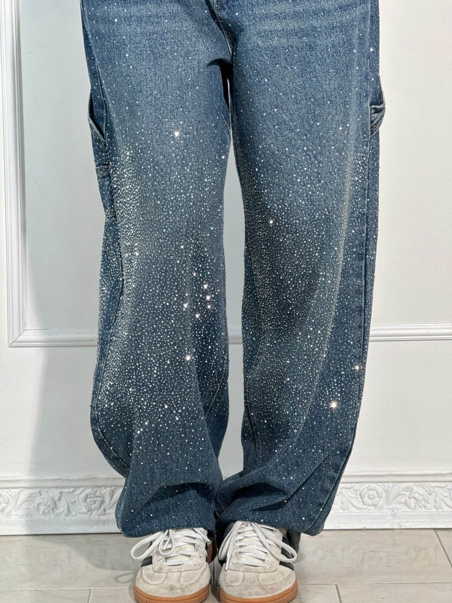 Glitter Wide-Leg Jeans | High-Waisted | Sparkling Denim