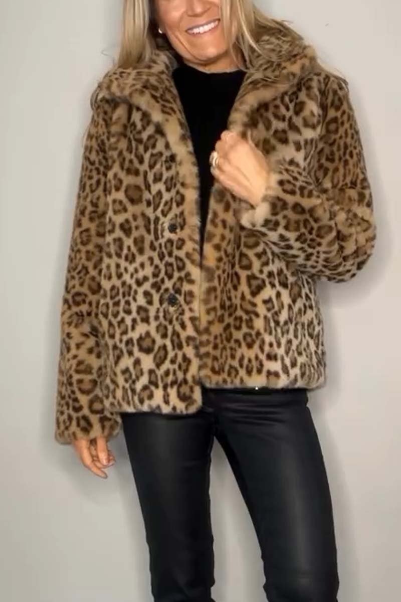 Leopard Print Faux Fur Coat | Chic & Cozy | Statement Outerwear