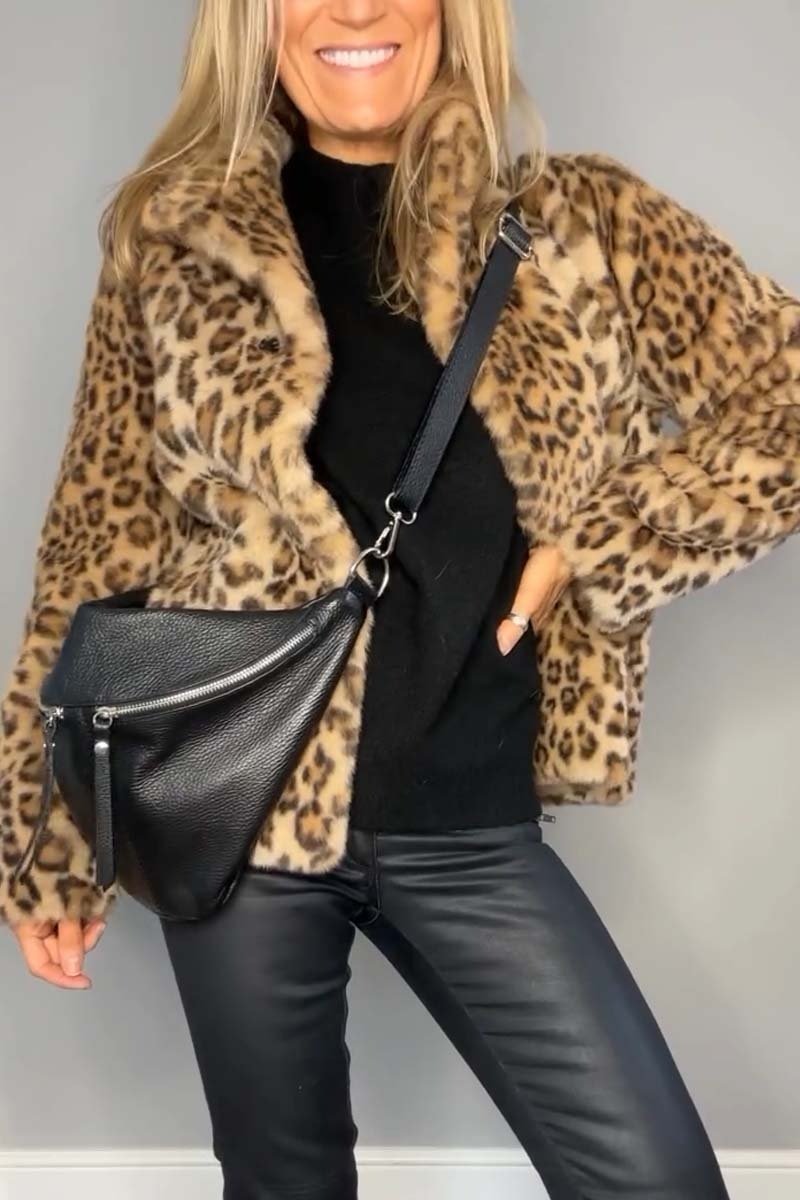 Leopard Print Faux Fur Coat | Chic & Cozy | Statement Outerwear