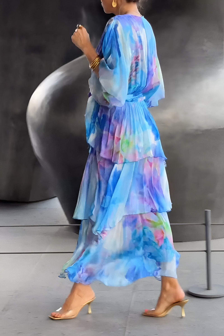 Watercolor Chiffon Dress | Flowing | Elegant & Lightweight