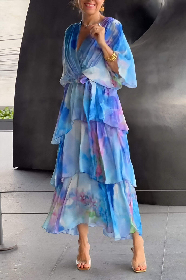 Watercolor Chiffon Dress | Flowing | Elegant & Lightweight