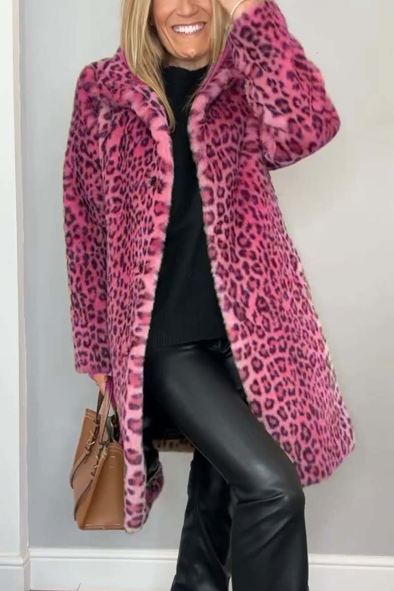 Leopard Print Faux Fur Coat | Chic & Cozy | Statement Outerwear