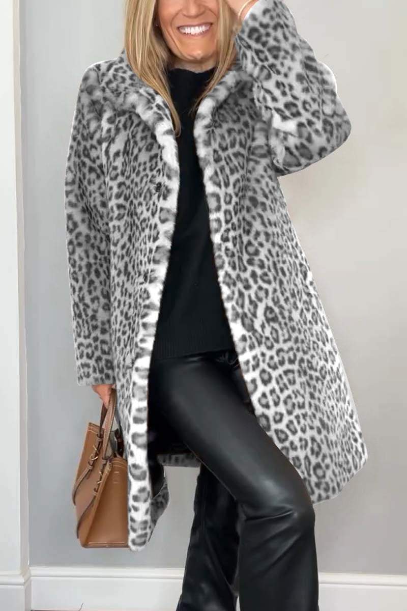 Leopard Print Faux Fur Coat | Chic & Cozy | Statement Outerwear