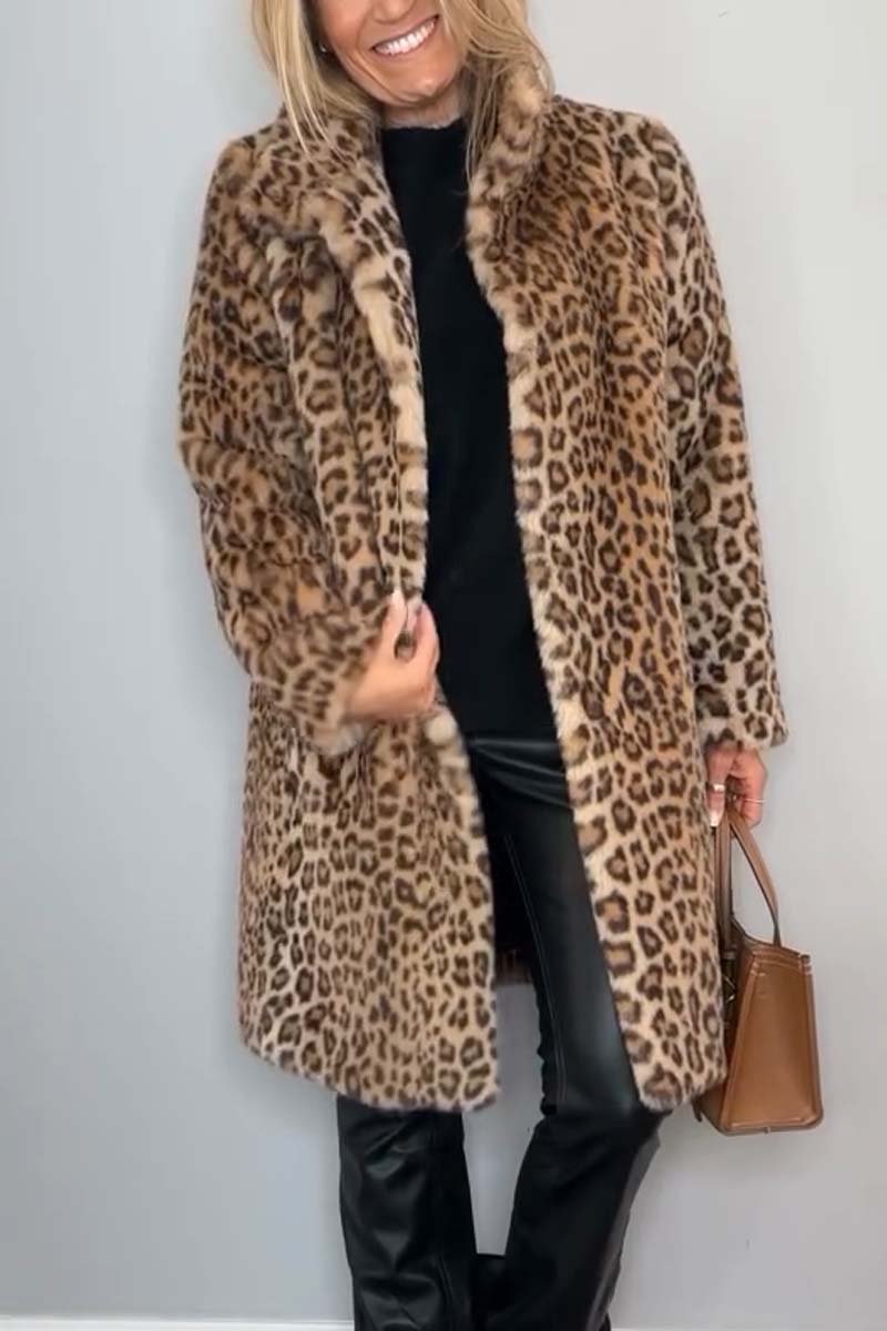 Leopard Print Faux Fur Coat | Chic & Cozy | Statement Outerwear