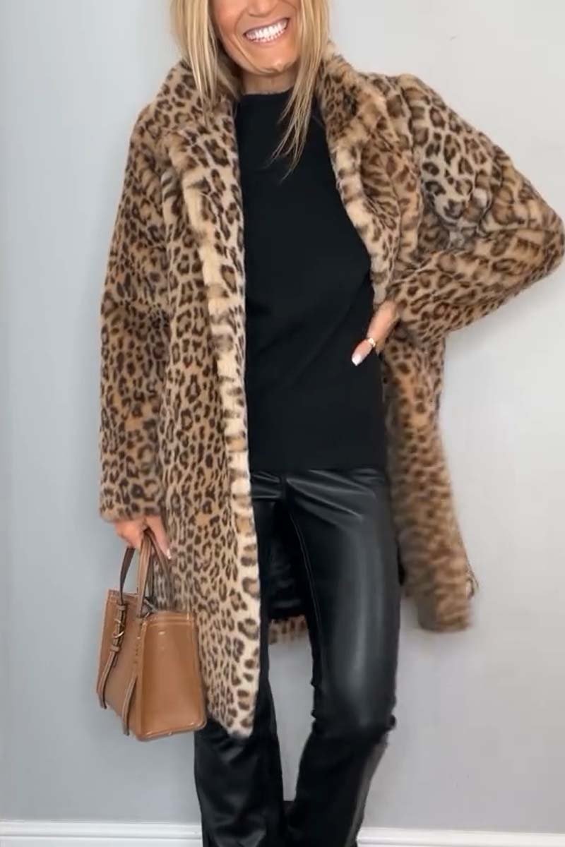 Leopard Print Faux Fur Coat | Chic & Cozy | Statement Outerwear