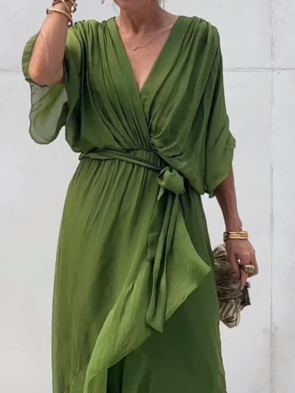 Suede Wrap Dress | Elegant | Soft & Sophisticated