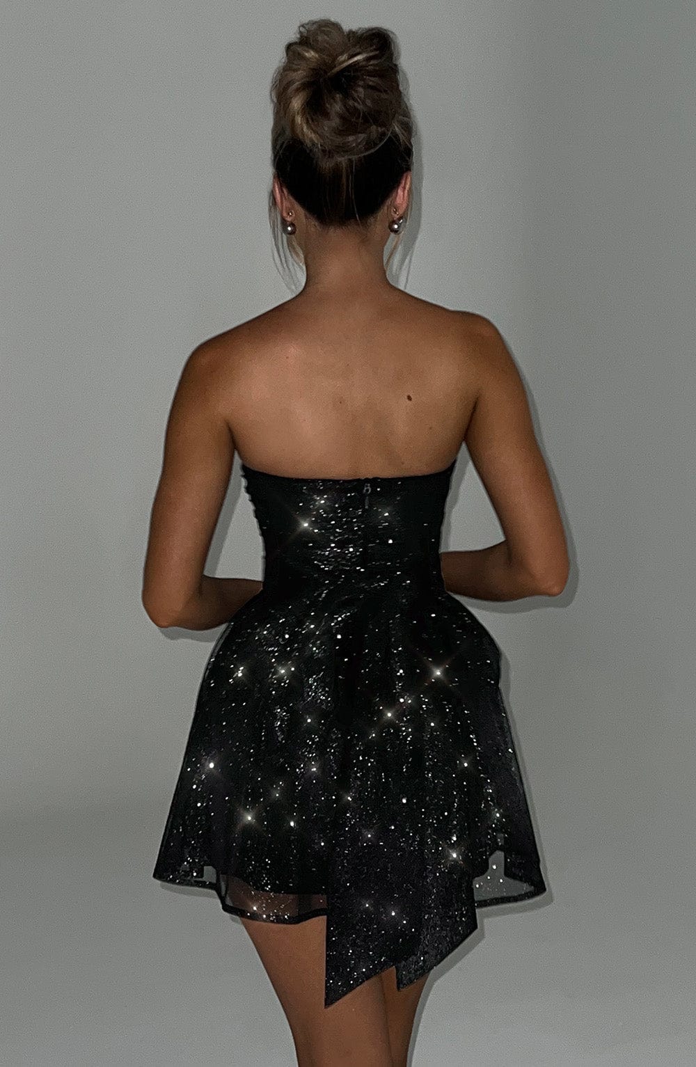 Strapless Glitter Mini Dress | Sparkly | Party-Ready