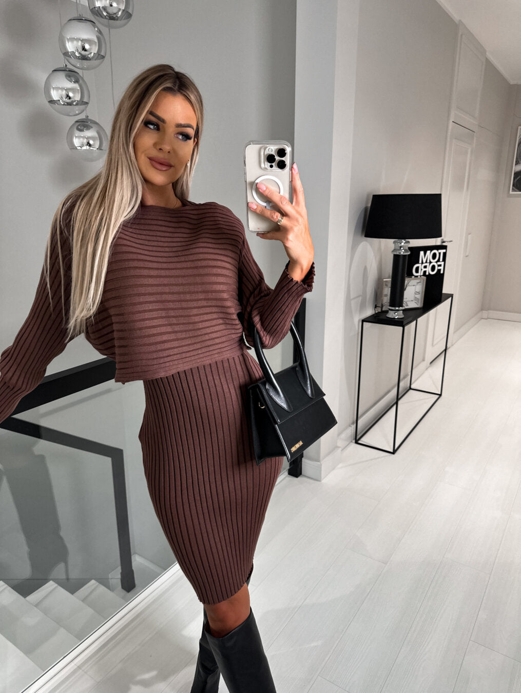 Ribbed Knit Bodycon Dress | 2-in-1 Design | Chic & Versatile