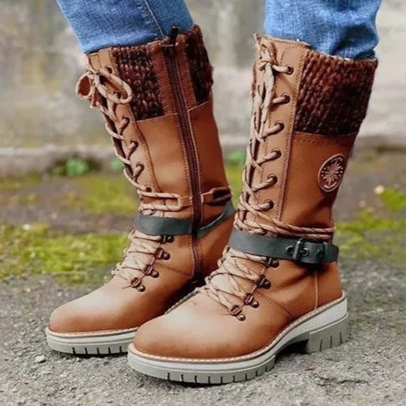 Knee-High Winter Boots | Lace-Up | Warm & Stylish