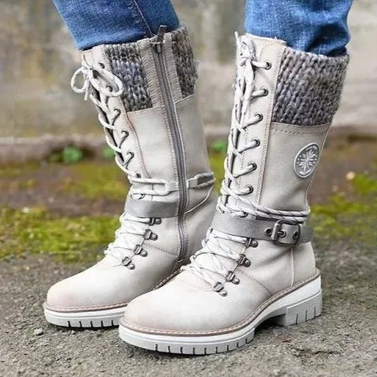 Knee-High Winter Boots | Lace-Up | Warm & Stylish