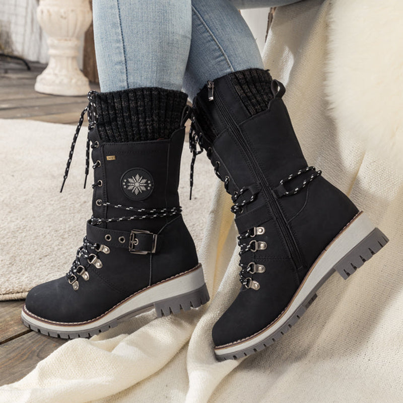 Knee-High Winter Boots | Lace-Up | Warm & Stylish