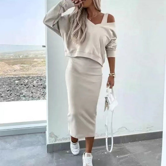 Off-Shoulder Two-Piece Set | Chic & Comfortable | Casual Elegance