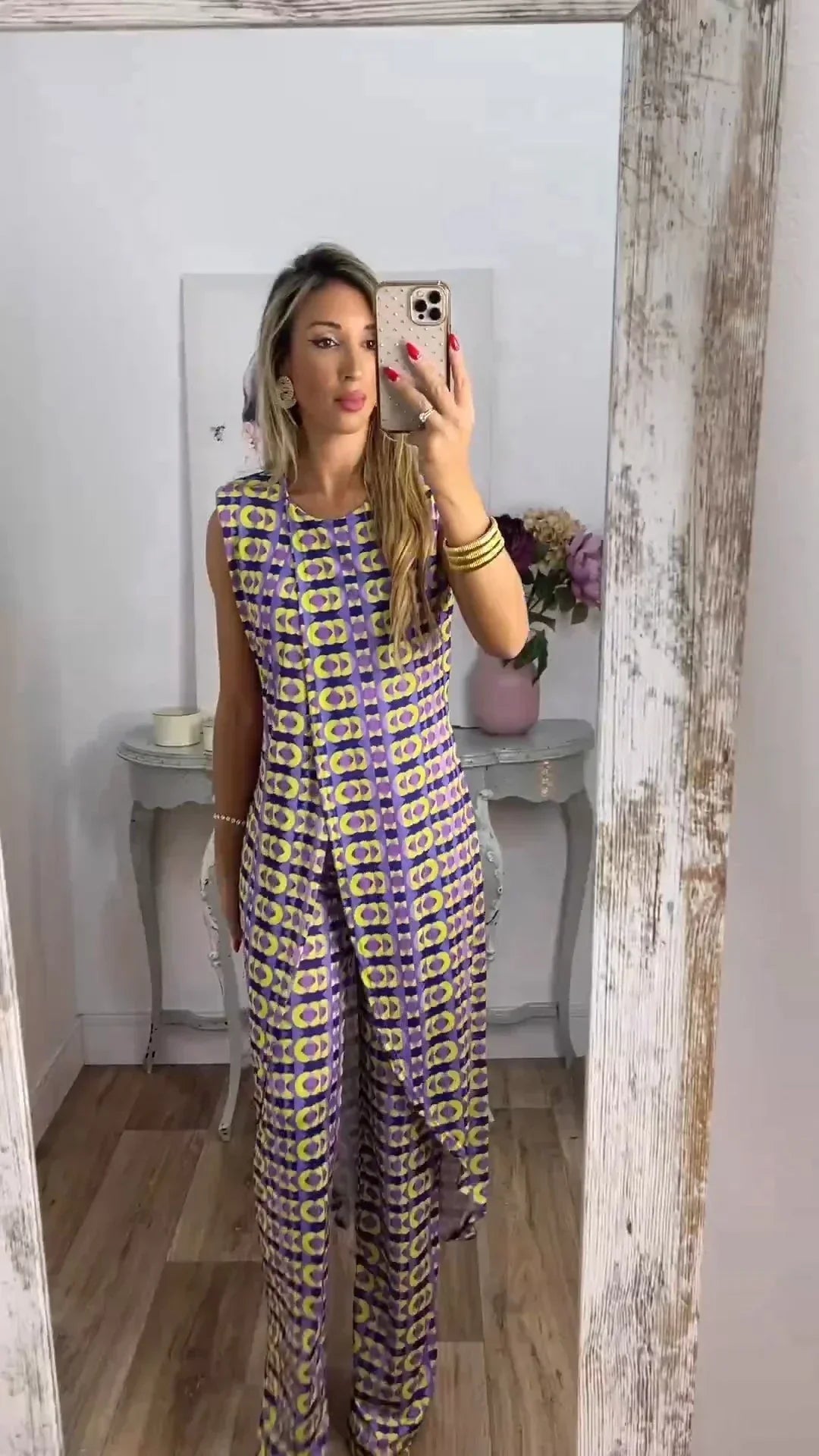 Boho Print Sleeveless Jumpsuit | Flowy & Elegant | Statement Look